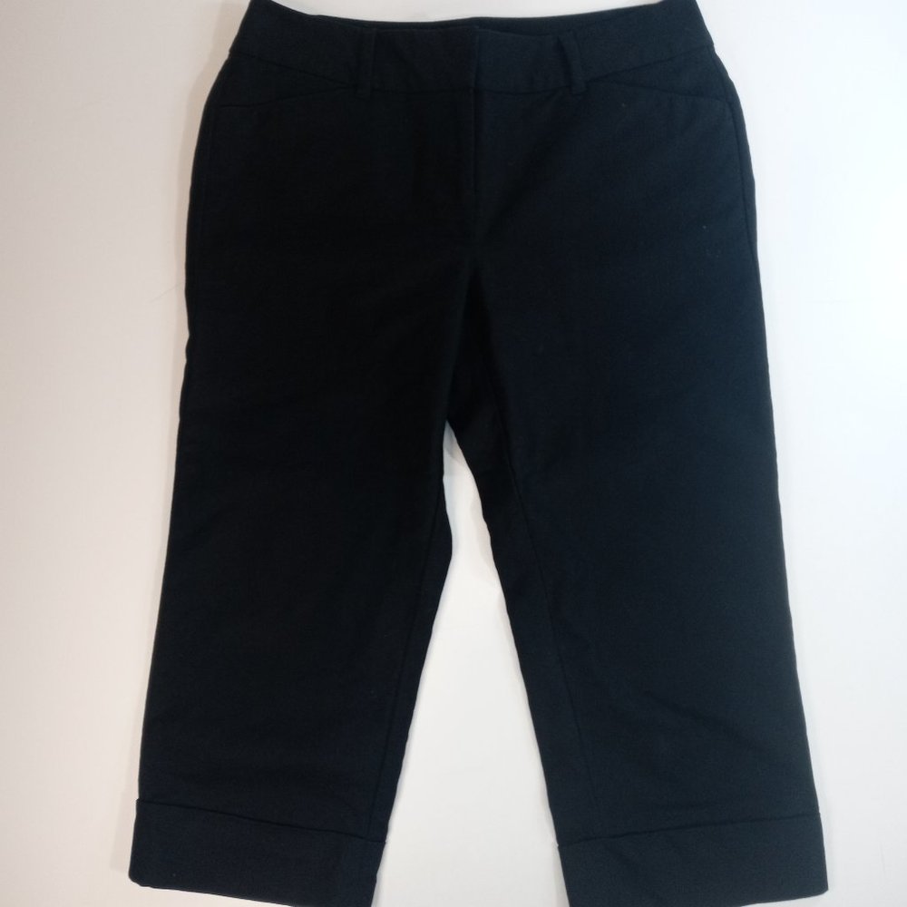Ann Taylor Signature Womens Black Business Casual Cropped Capri's Size 2 Petite